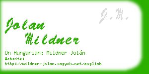 jolan mildner business card